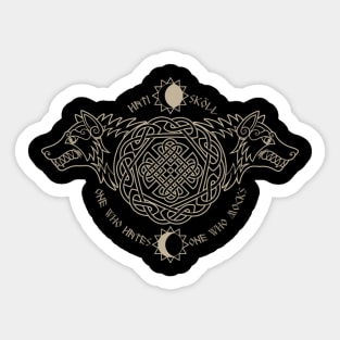 Skoll And I Wolf Fenrir Norse Nordic Sticker